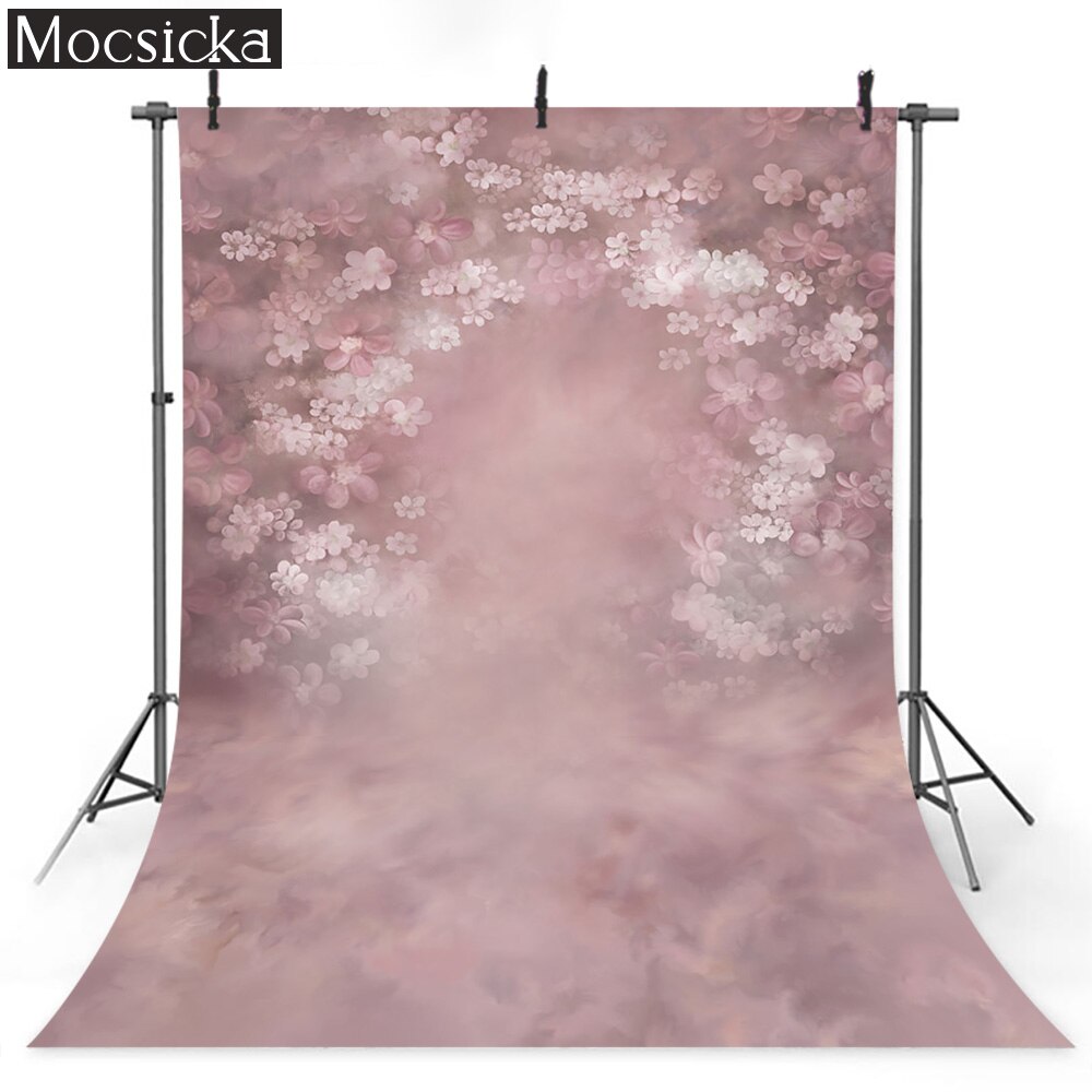 Pink Floral Abstract Texture Backdrop Studio Flowers Children Birthday Portrait Background Wedding Bridal Shower Art Photography