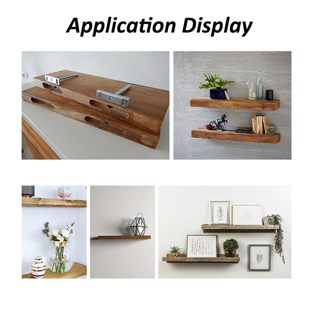 1/2/4pcs Silver Steel Floating Brackets Heavy Duty Metal Hidden Shelf Support Bracket Wall Mounted Multifunctional Home Hardware