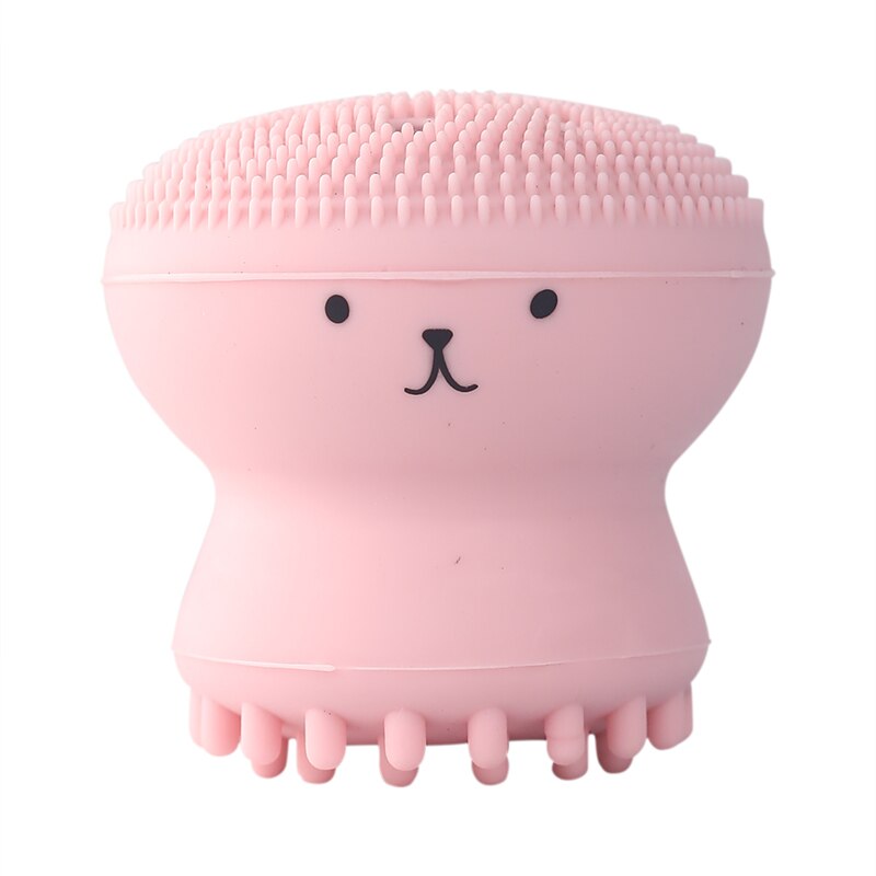 Silicone Small Octopus Facial Cleansing Brushes Face Deep Cleaning Washing Brush Massage Beauty Instrument Clean Pores/Exfoliate: Octopus Pink
