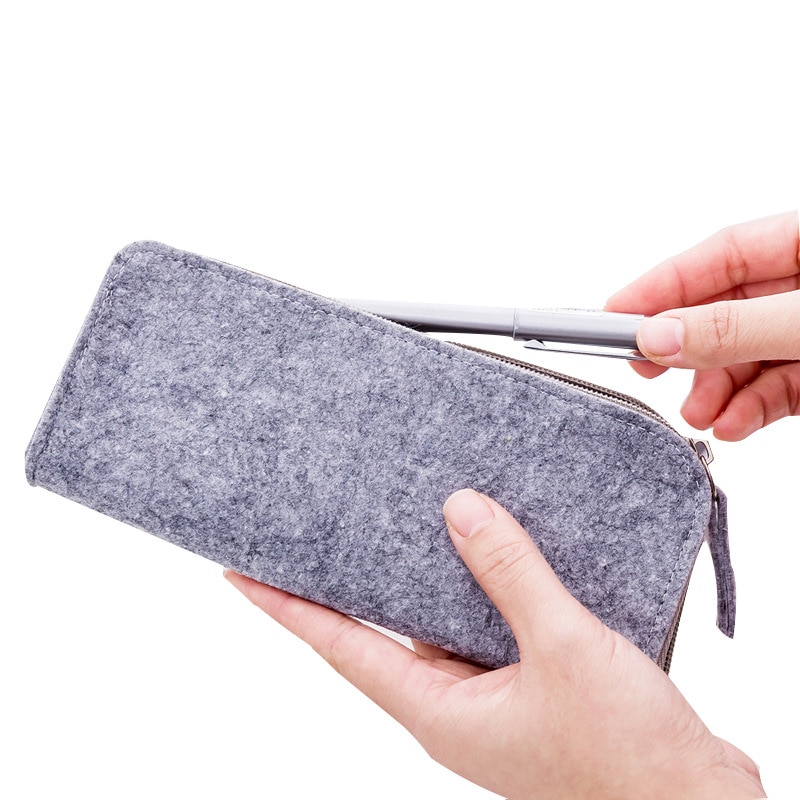 Smiple Effen Kleur Etui Zwart/grijs Pencilcase Estuches School Pennenbakje Potlood Tas Schoolbenodigdheden Student Briefpapier
