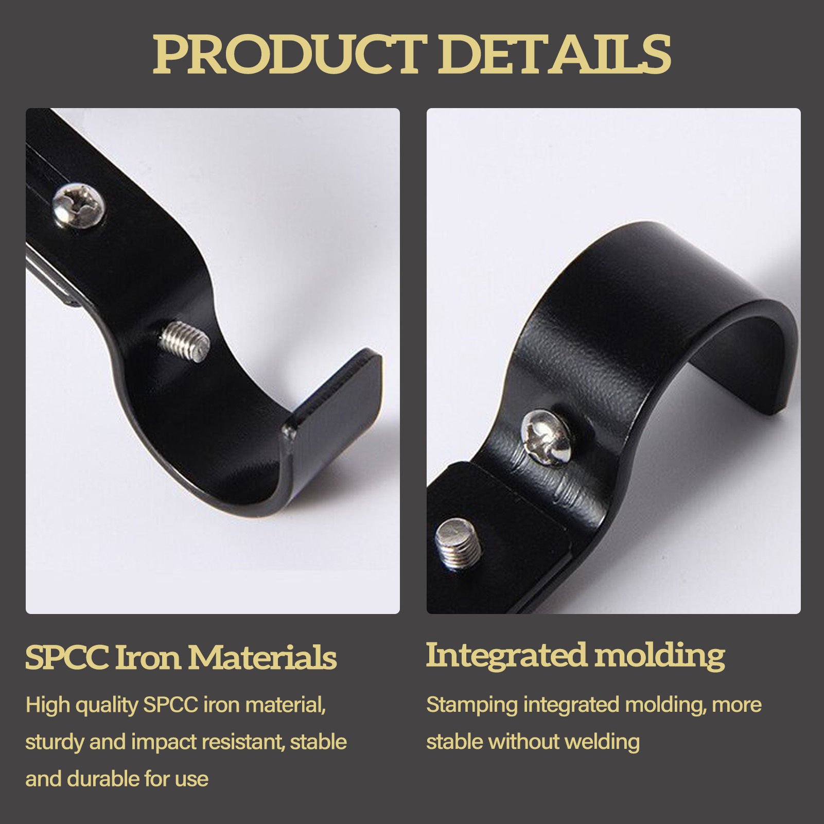 2/3pcs Adjustable Curtain Rod Brackets Extendable Window Drapery Rod Hanger Holders Hooks for Bedroom Dormitory