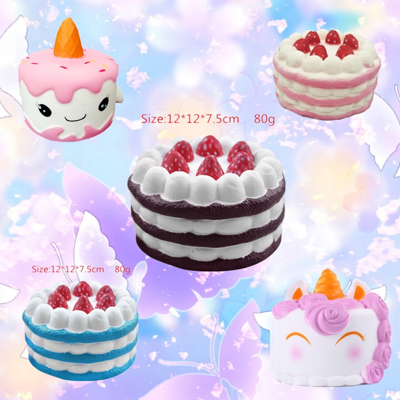 8 ~ 14Cm Leuke Voedsel Stress Relief Speelgoed Mooie Squishy Cake Vorm Squeeze Speelgoed Nieuwkomers