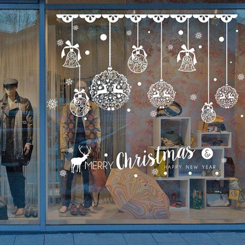 Aftagelig julevæg udstillingsvindue glas klistermærke dekor xmas julemanden juledekoration til hjem xmas dekor: D 50 x 70cm