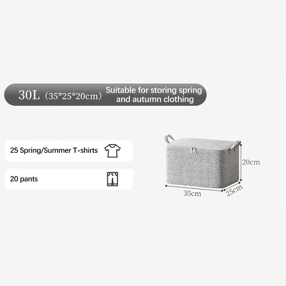 30/110/150/220L Non-woven Quilt Storage Bag with Lids Zipper Foldable Clothes Quilt Bins Container Large Capacity Dust-proof Bag
