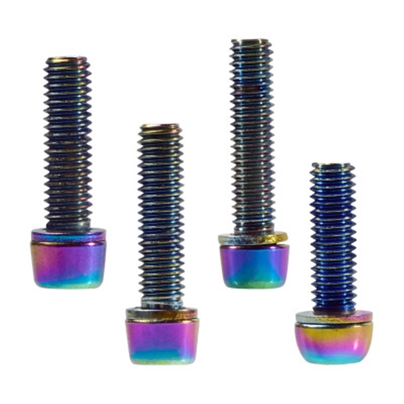 Tornillos de colores bañados en titanio M5 * 17mm para manillar de bicicleta de carretera,