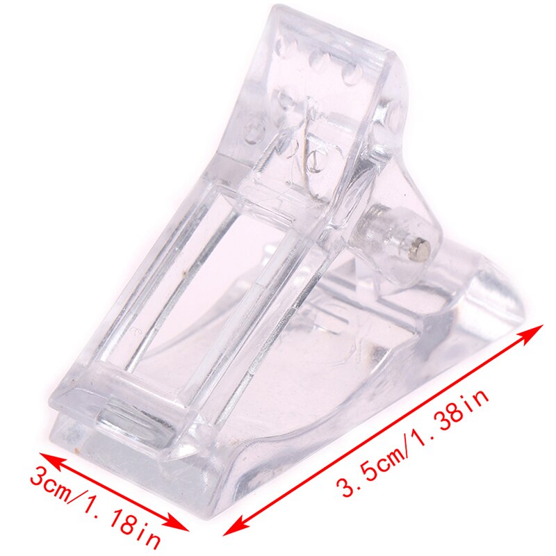 2pc Plastic Fingernail DIY Fix Clip Nail Art Extension Faux Reusable Fixing Tool Clamp UV Glue Fixed Clip Manicure Tool