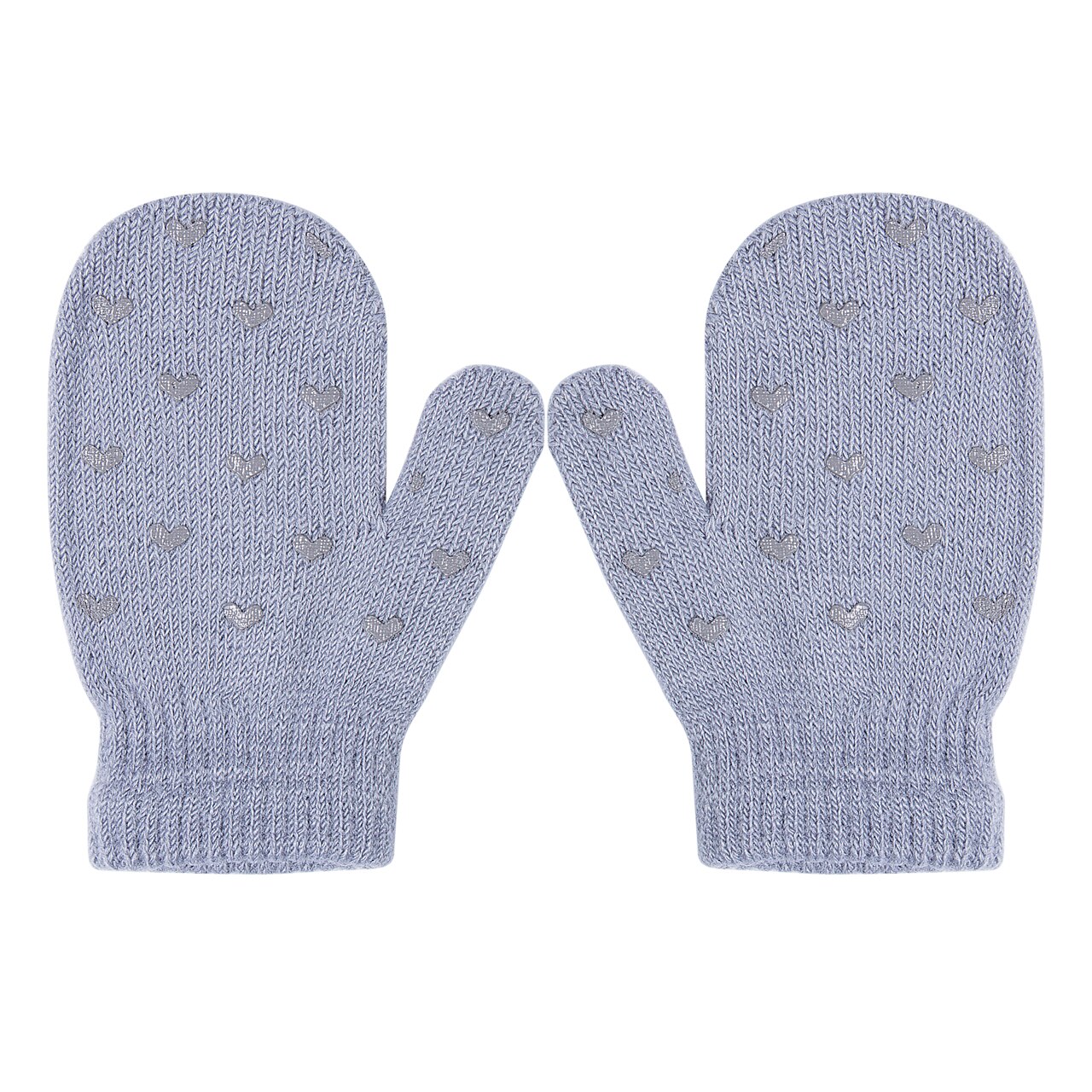 Kinderen Print Solid Winter Handschoenen Kids Leuke Baby Breien Warme Zachte Ster Hart Handschoenen Jongens Meisjes Snoep Kleuren Wanten Unisex: Gray Hearts