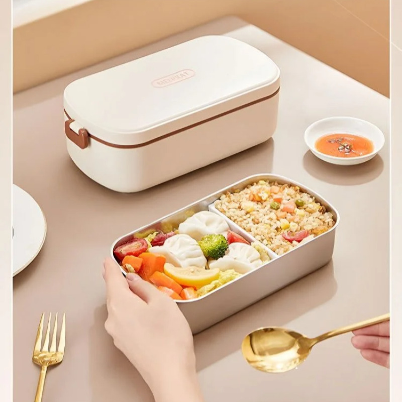 Portable Electric Lunch Boxes Office Thermal Lunch Boxes Water Free Heating Bento Box Stainless Steel Food Warmer
