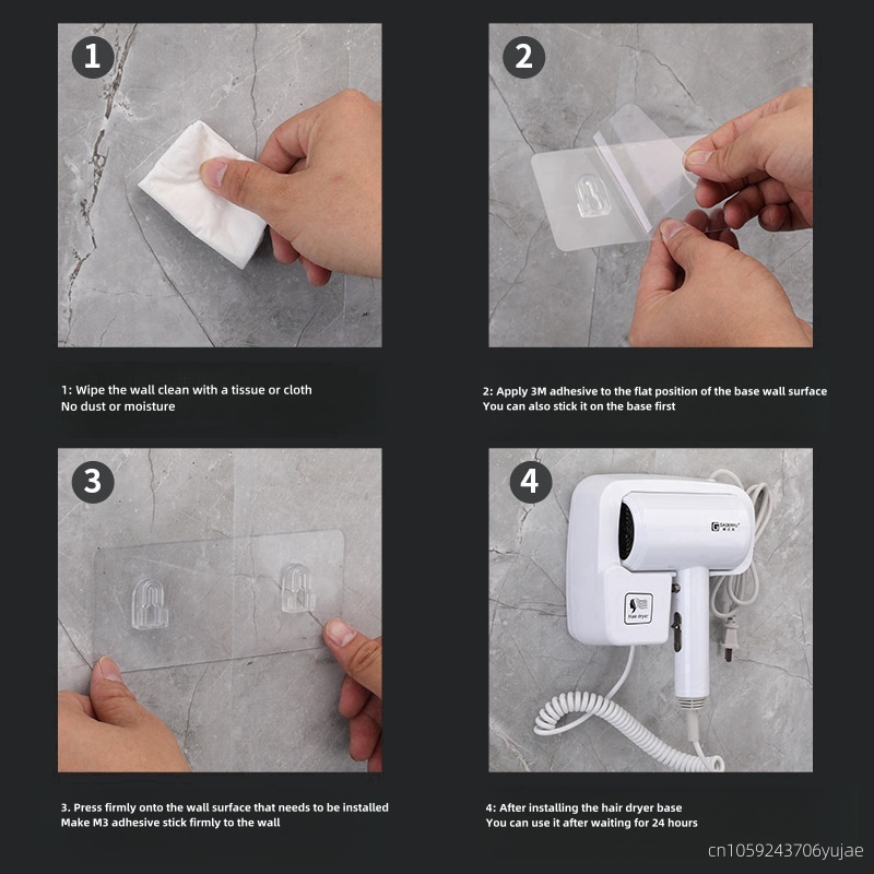 aan de muur gemonteerde niet-geperforeerde haardroger voor hotels/gastgezinnen, huishoudelijke badkamers, badkamers en krachtige haardrogers