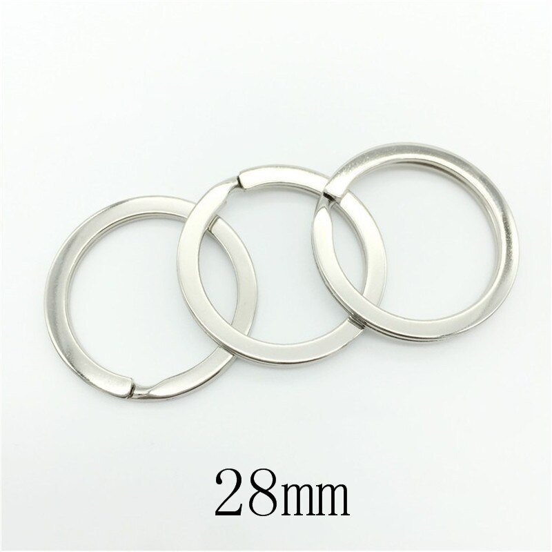 20pcs 25/28/30/35mm Rhodium Keychain Circle Keyring Findings Fit DIY Keychain Ring Circles Accessories: 28mm