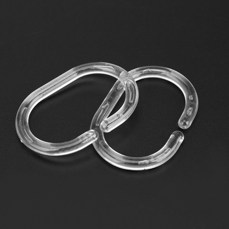 30 Pack Shower Curtain Rings Curtain C Rings Hook Hanger Bath Drape Loop Clip Glide (Clear)