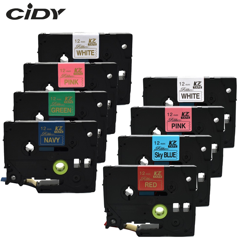 Cidy satinbånd 12mm*4m etikettape tze -re34 tz-rn34 tze -re31 tz-r234 tze -rg34 tz-rw34 til p-touch printer