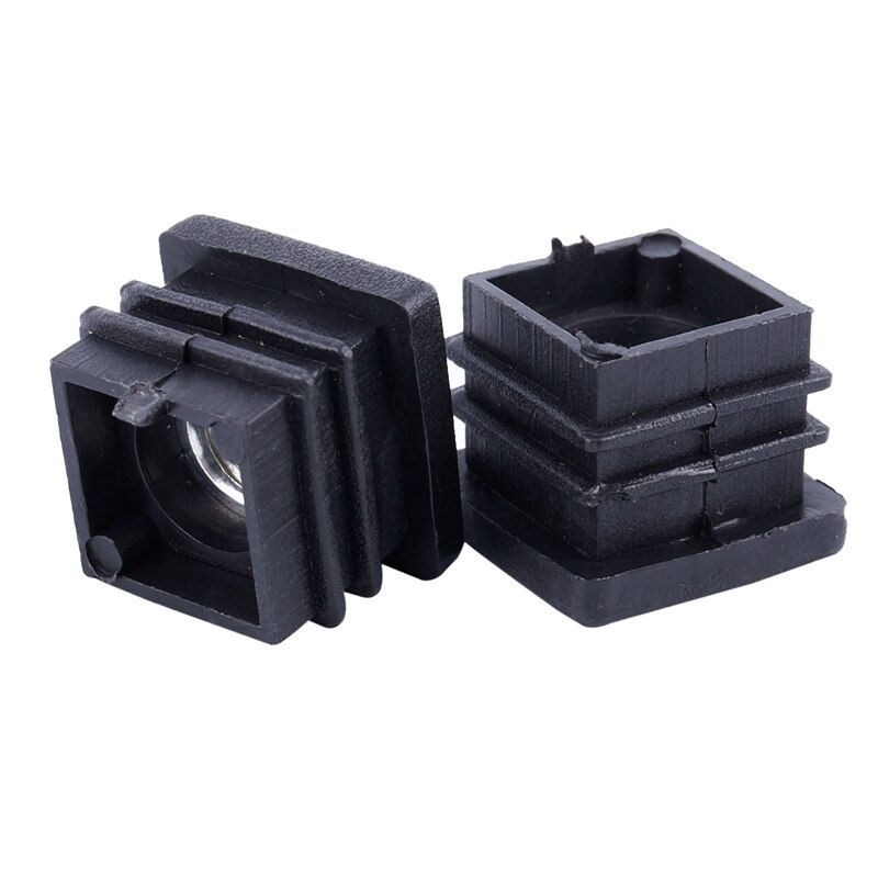 Firkantrør rør endekapper indstik propper  m8 gevind 20 x 20mm 20 stk sort