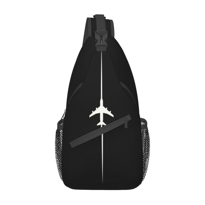 Cool Aviation Plane Crossing Sling Bags for Traveling Men's Airplane Aviator Pilot Chest Crossbody Backpack Shoulder Daypack: black
