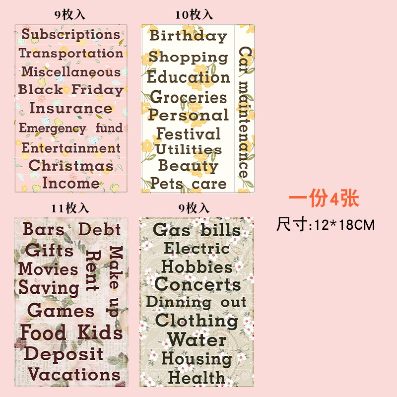 Loose-Leaf Notebook Handwritten Labels Indicate White And Blue Color Stickers Letter Stickers Sticky Notes Index Stickers: Red