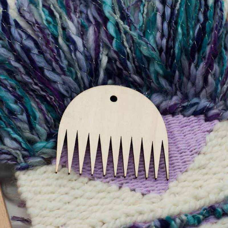 Ferramenta de tecelagem de madeira tecido tapeçaria tecelagem de madeira tear pente diy trançado ferramentas pente 1 pçs diy tear pente ferramenta