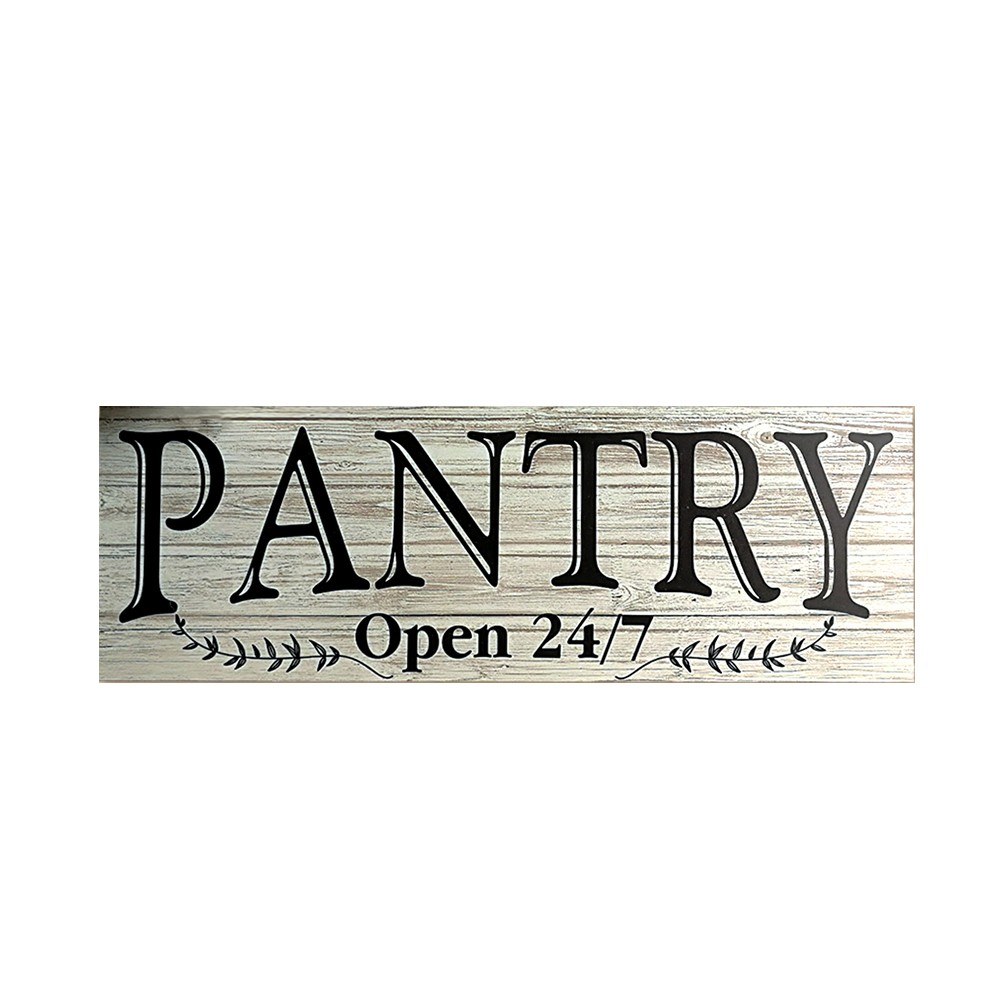 Pantry Open 24/7 Sign Wall Plaque Or Hanging Room Door Kitchen Vintage Hanging Room Door Farmhouse Style Wood Sign