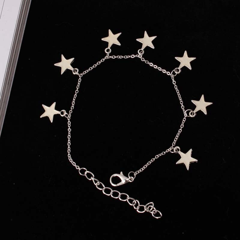 SHUANGR Bohemen Lichtgevende Hart Hanger Enkelbanden Voor Vrouwen Mooie Armband op de Been Star Enkelband Mode Vrouwelijke Voet Sieraden