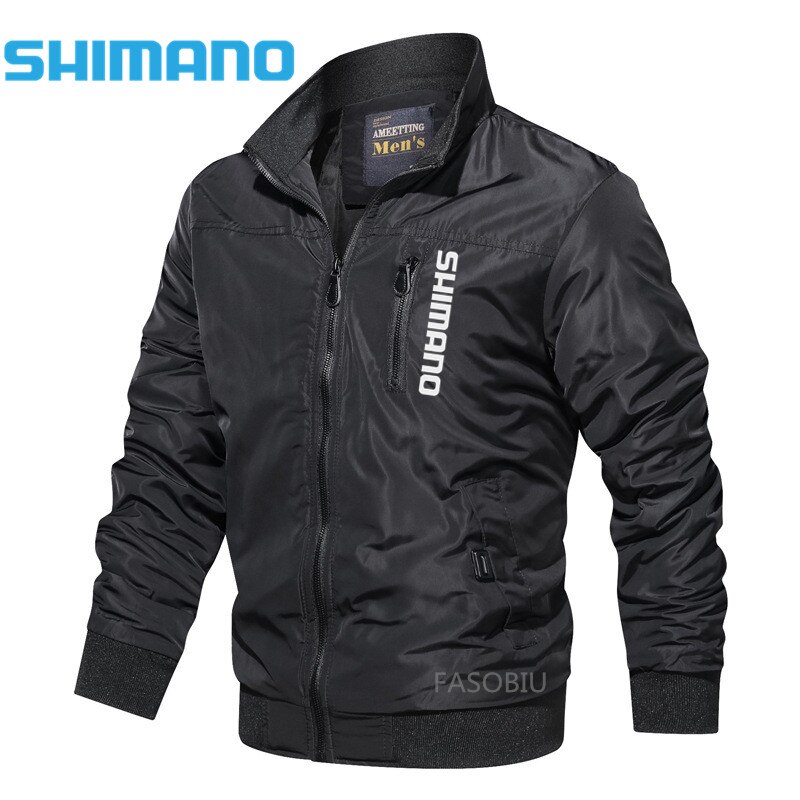 Shimano for Fishing Jackets Men's Winter Fishing Suit Thicken Warm Camouflage Winter Fishing Men's Flight Suit Jacket: 3XL / Black