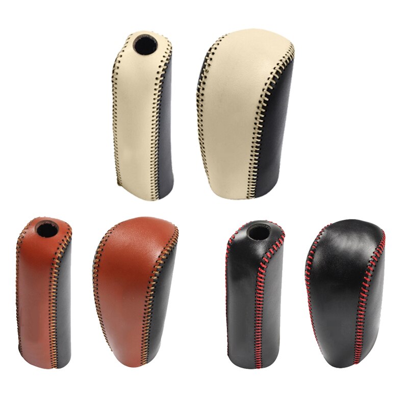Para Toyota Land Cruiser Prado Fj150 DIY PU palanca de cambios de cuero y cubierta de freno de mano trim accesorios de estilo de coche 2 uds