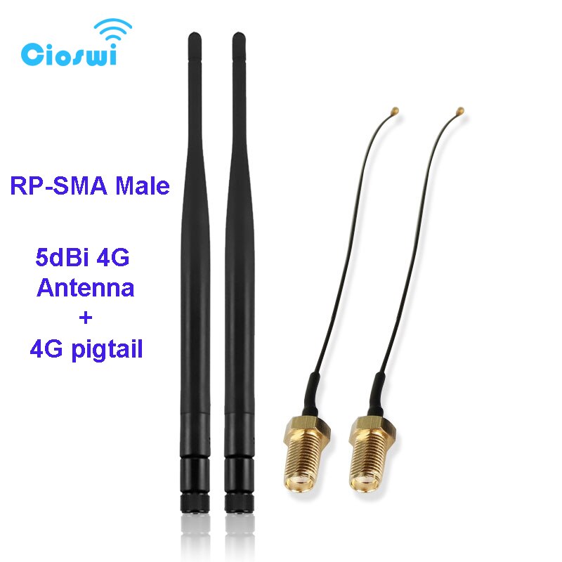 Cioswi WiFi Router Antenna RP SMA 5dBi 2.4ghz 5.5ghz 3G 4G LTE Antenna omni Wide Range SMA Pigtail Cable For Wireless WiFiRouter