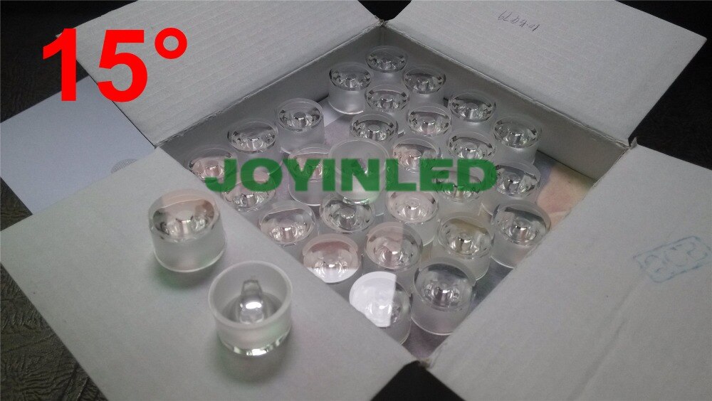 Lente LED impermeable de 15 grados, 20mm, superficie transparente PMMA para diodos de foco, soporte de lente óptico, 100 Uds./lote,