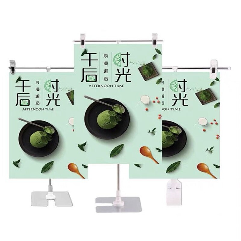 T bilden Einstellbare Metall Poster Banner Zeichen Halfter Einkaufen Zähler Anzeige Poster Stand Mit Clip Für Markt Einkaufen Einkaufen