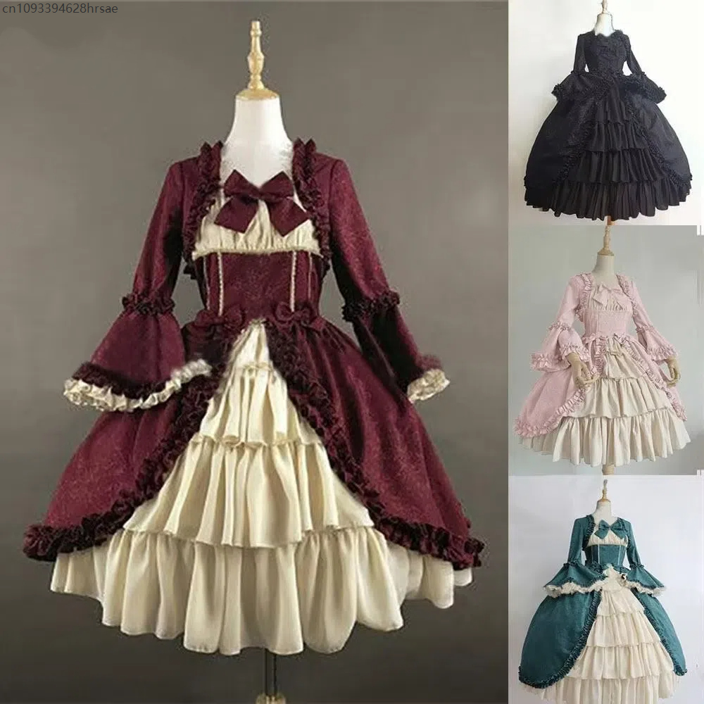 Women Retro Medieval Dress Halloween Cosplay Costume Imperial Nobility Clothes Kawaii Long Sleeved Lolita Outfits