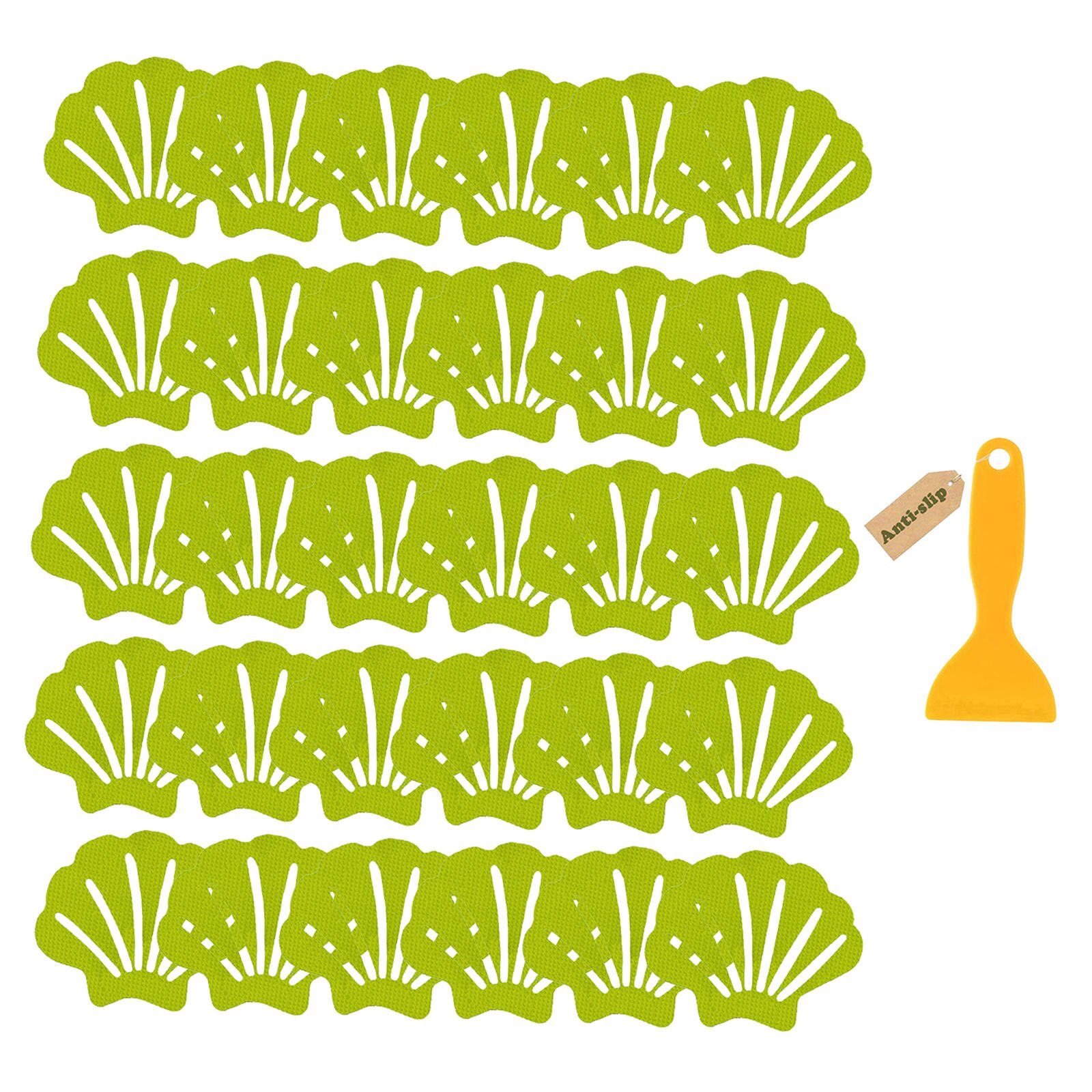 Pegatinas antideslizantes con rascador, pegatinas de seguridad de colores brillantes, resistentes al agua, cinta de alfombra de baño para escaleras y bañera, 30 Uds.: Verde