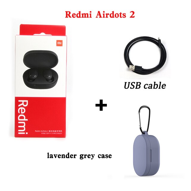 Originele Xiaomi Oordopjes Redmi Airdots 2 Tws Draadloze Koptelefoon Bluetooth 5.0 Ruisonderdrukking Met Mic Xiaomi Airdots 2S Headset: blue case cable