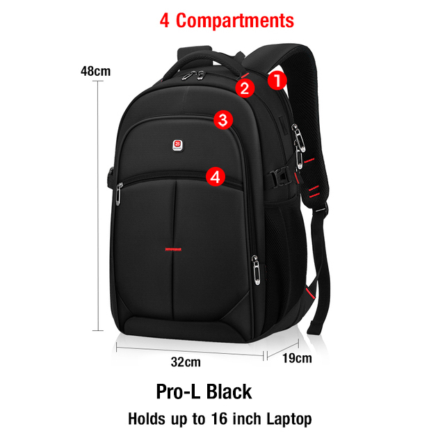 Zaino per laptop Uomo Donna Bolsa Mochila per 15.6 17 pollici Notebook Computer Zaino Borsa da scuola Zaino per adolescenti