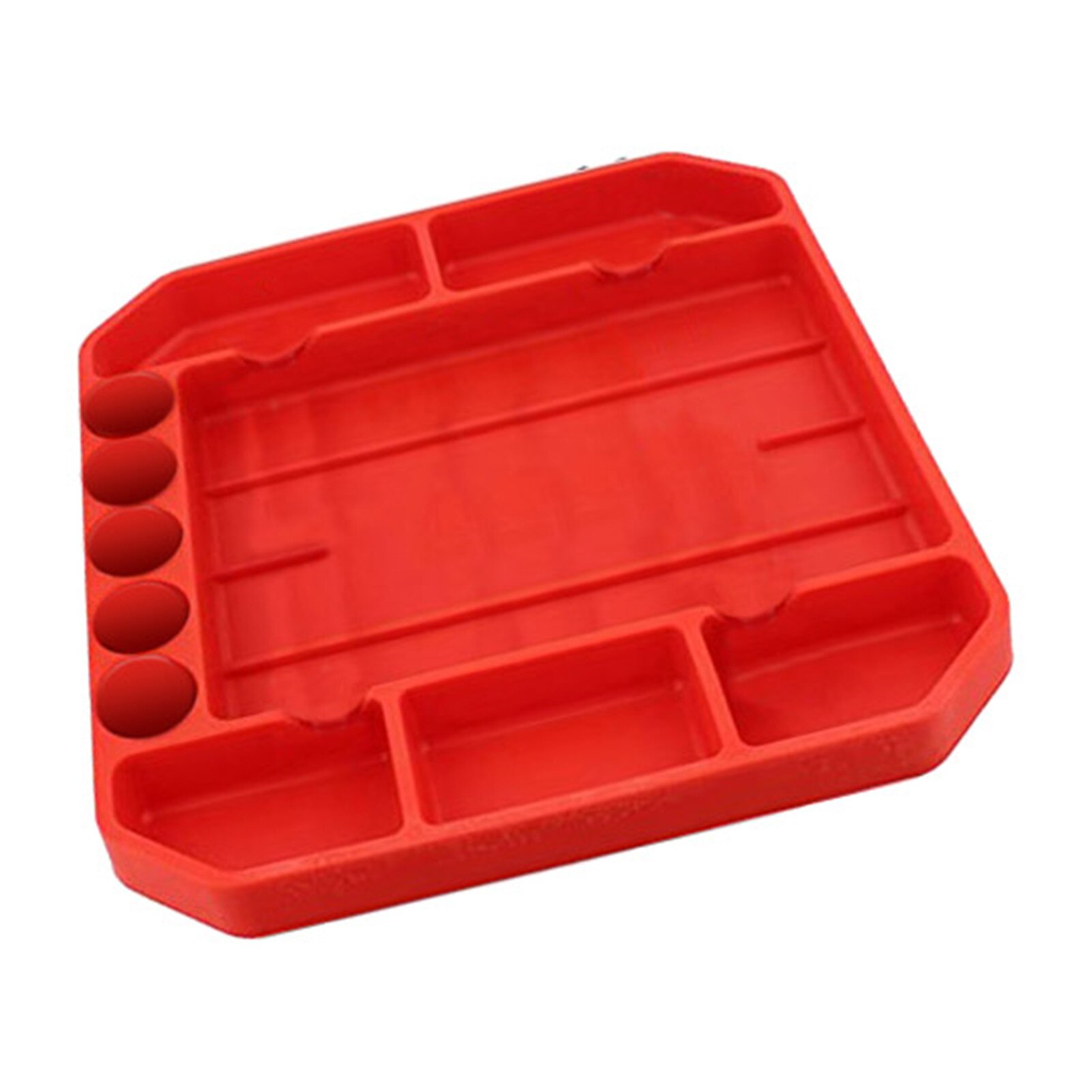 Auto Non-slip Flexible Tool Holder Box Organizer Tray With Handle Silicone Ultra Durabl Workshop Repair Car Tools Storage Tray: Red Middle