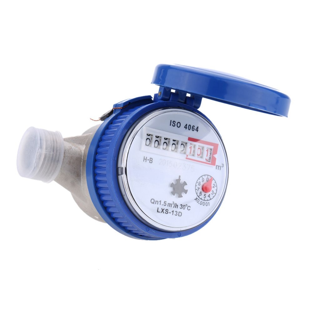 TS-S300E 15mm 1/2 inch Cold Water Meter for Garden & Home Using with Free Fittings Using 360 Adjustable Rotary Counter