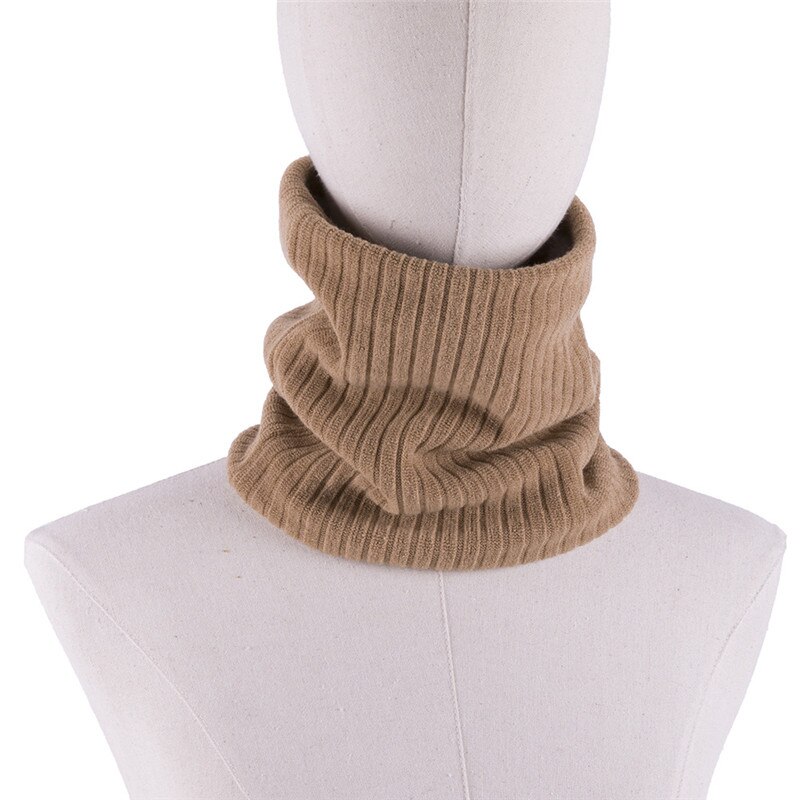 Unisex Winter Jongens Meisjes Vrouwen Mannen Warme Gebreide Sjaals Kids Fluwelen Elastische Uitlaten Kinderen Halswarmer Haak Baby Sjaal: khaki