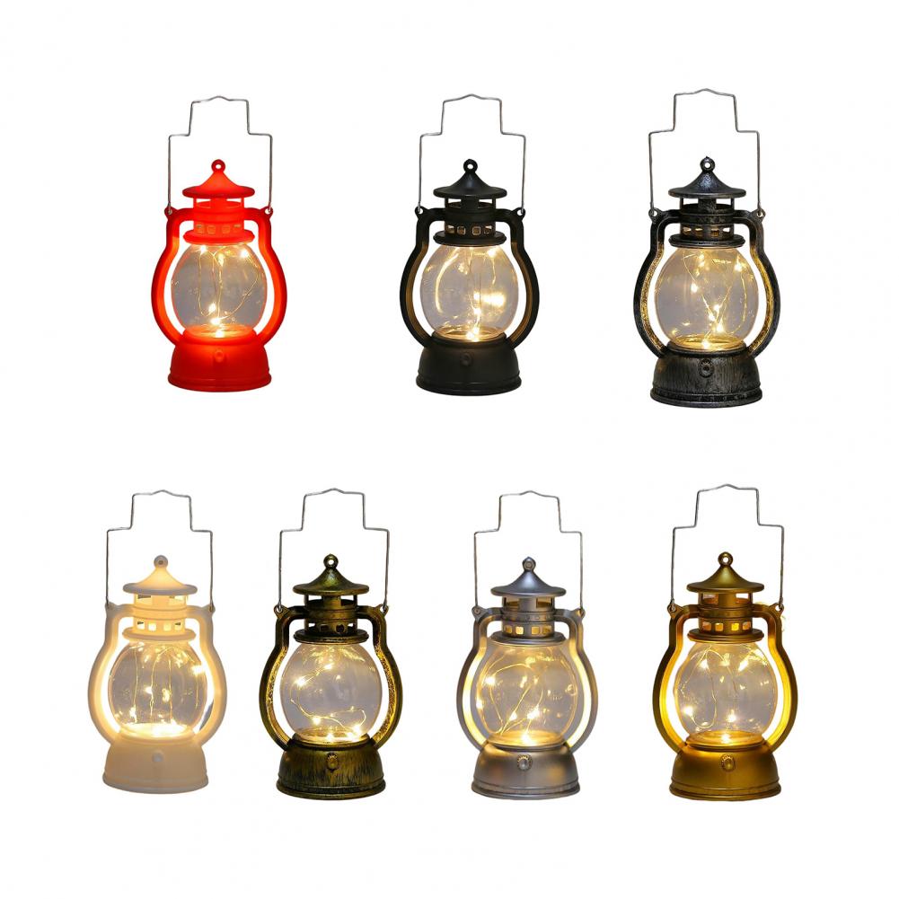 Retro Lantaarn Led Kaarslamp Zacht Licht Decoratieve Draagbare Vintage Kerst Elektrische Lamp