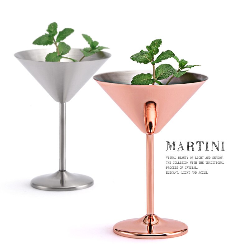 in America Stile Classico Triangolare 304 sbarra in Acciaio Inox Martini Calice in Oro Rosa Da cocktail Bicchiere Da dolce Speciale Bevande Tazza di vino