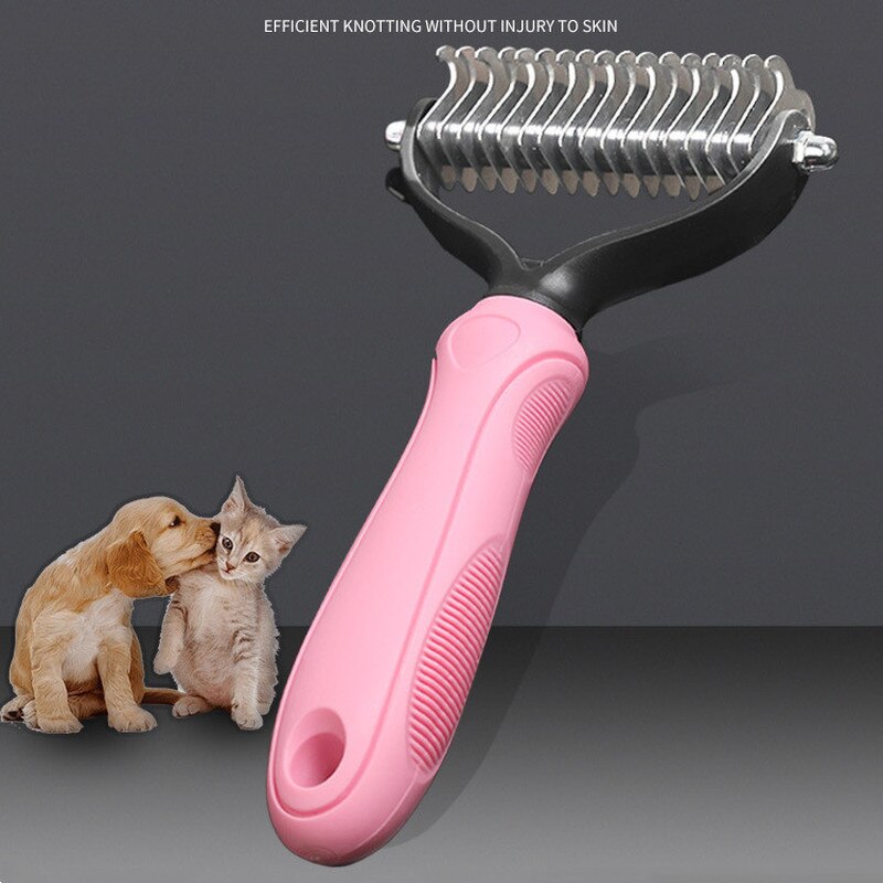 Tondeuse à nœuds en fourrure pour animaux de compagnie, outils de toilettage pour chiens et chats, brosse d'épilation, fournitures Double face
