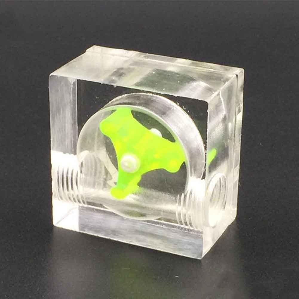 2 Way G1/4 Thread For PC Water Cooling Flow Meter Acrylic Indicator Home Easy Install Monitoring Liquid Durable Office: Green Square