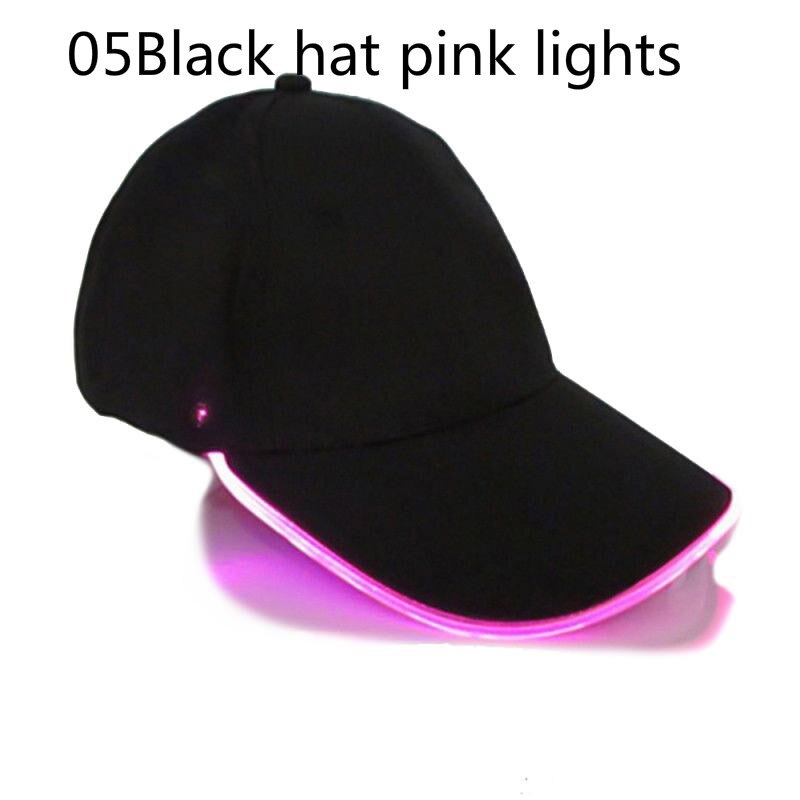 Gorra de béisbol de fibra óptica con luz LED, sombrero de béisbol con luz LED brillante, estilo Hip-Hop, ajustable: 05