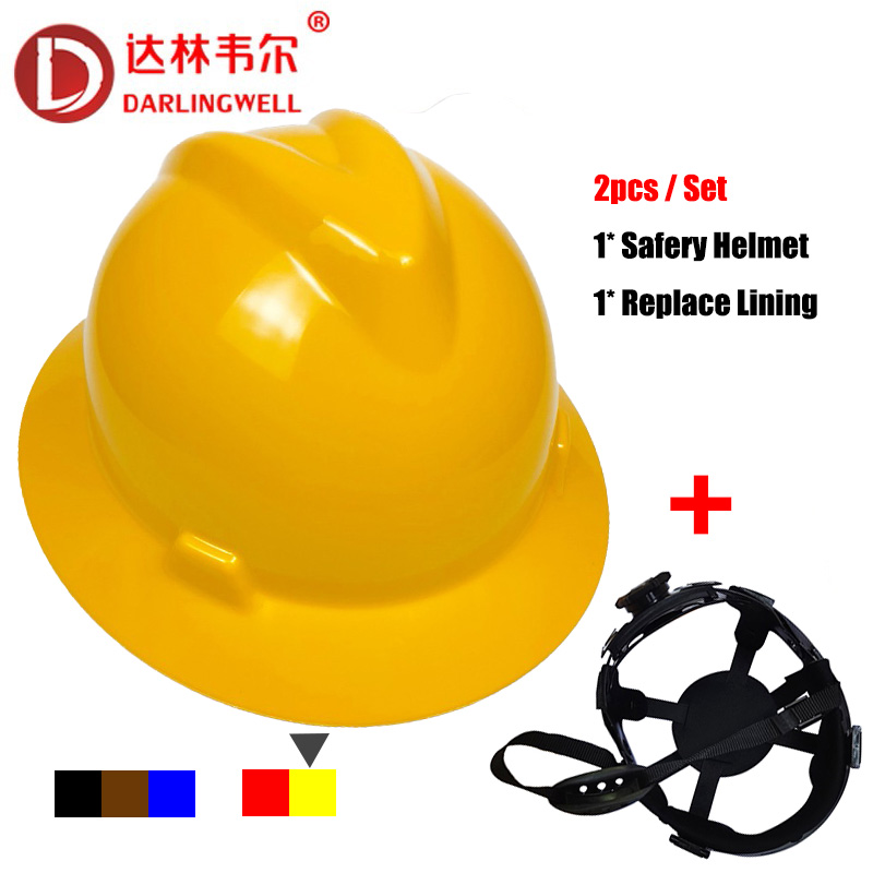 Full Brim Hard Hat with Lining V Gard Safety Helmet Accessories for Construction Engineers Railway Metallurgy Wide Brim Work Cap: Yellow