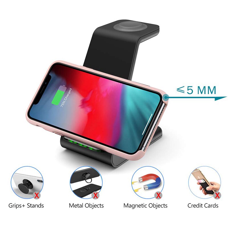 3 In 1 Draadloze Oplader Voor Apple Horloge 7/6/Se/5/4/3/2 45/41/44/40/42/38 Mm Iphone Airpods Pro 10W Snelle Draadloze Lading Stand