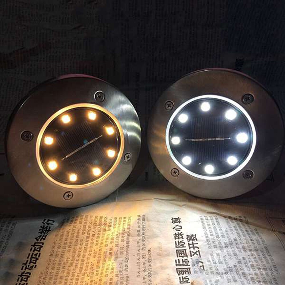 8 solcelledrevne jordlys vandtætte havestier dækslys med 4/8 stk led lampe til hjemmets indkørsel plænevej