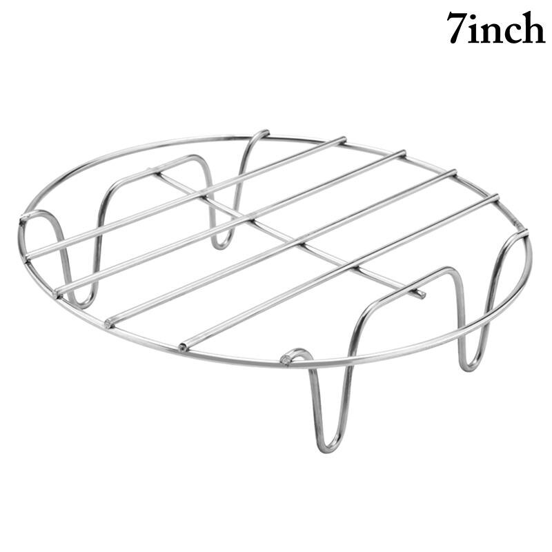 Round Cooking Rack Stainless Steel Non-Stick Grill Stack Rack Circular Wire Rack Steaming Drain Oil Holder Kitchen Cooking Tools: M