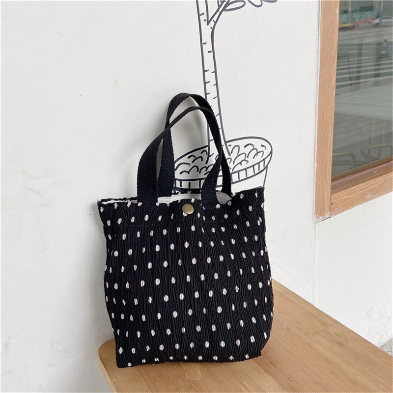 Mini bolsa de tela fresca portátil para mujer, bolso de mano con estampado de arrugas, enfriador térmico aislado, Bento, fiambrera, Tote, almacenamiento de Picnic: Rojo