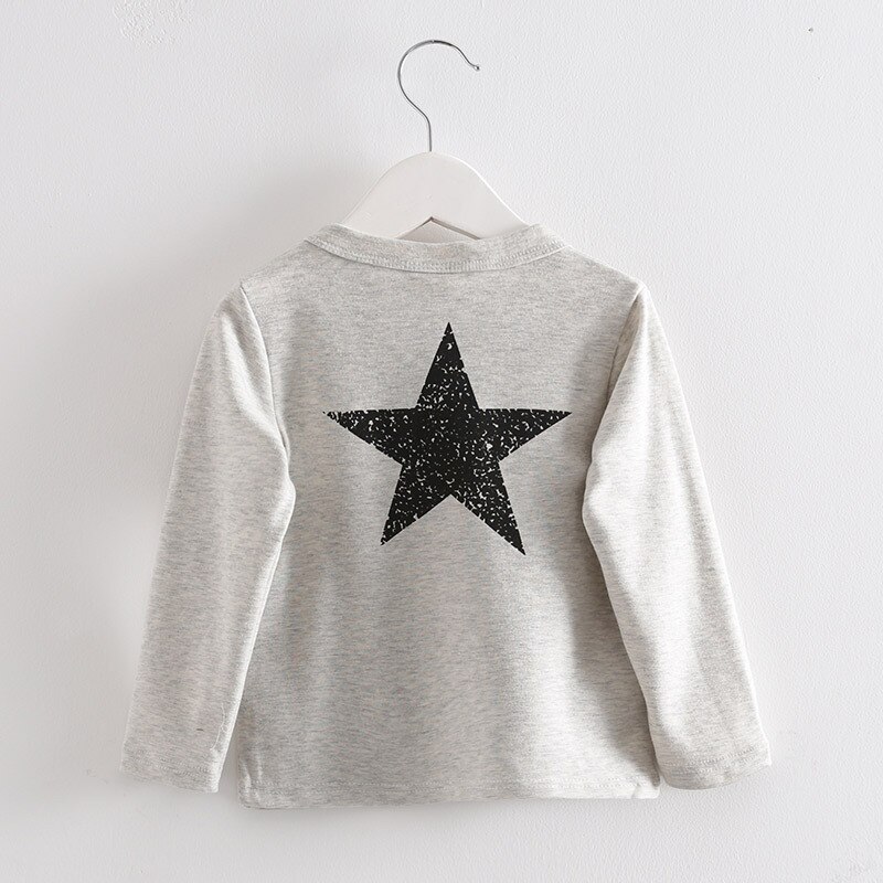 1-6Y Peuter Kids Baby Jongens T-shirt Lente Zomer Pentagram Print Lange Mouwen O-hals Trui Tops Tee Shirt Kleding Outfits
