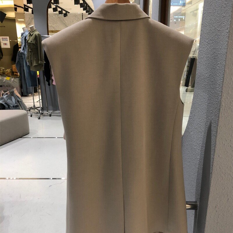 Nomikuma forår uden ærmer blazer vest snøre koreanske veste frakke kausal turn-down krave kvinder jakker 6 e 659