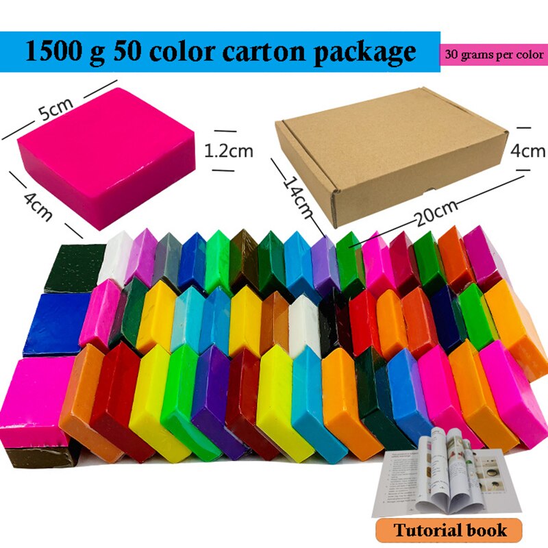 50 Colors Polymer Clay Light Soft Clay DIY Soft Molding Craft Oven Baking Clay Blocks Birthday for Kids Adult Safe Colorful: 4-1-35