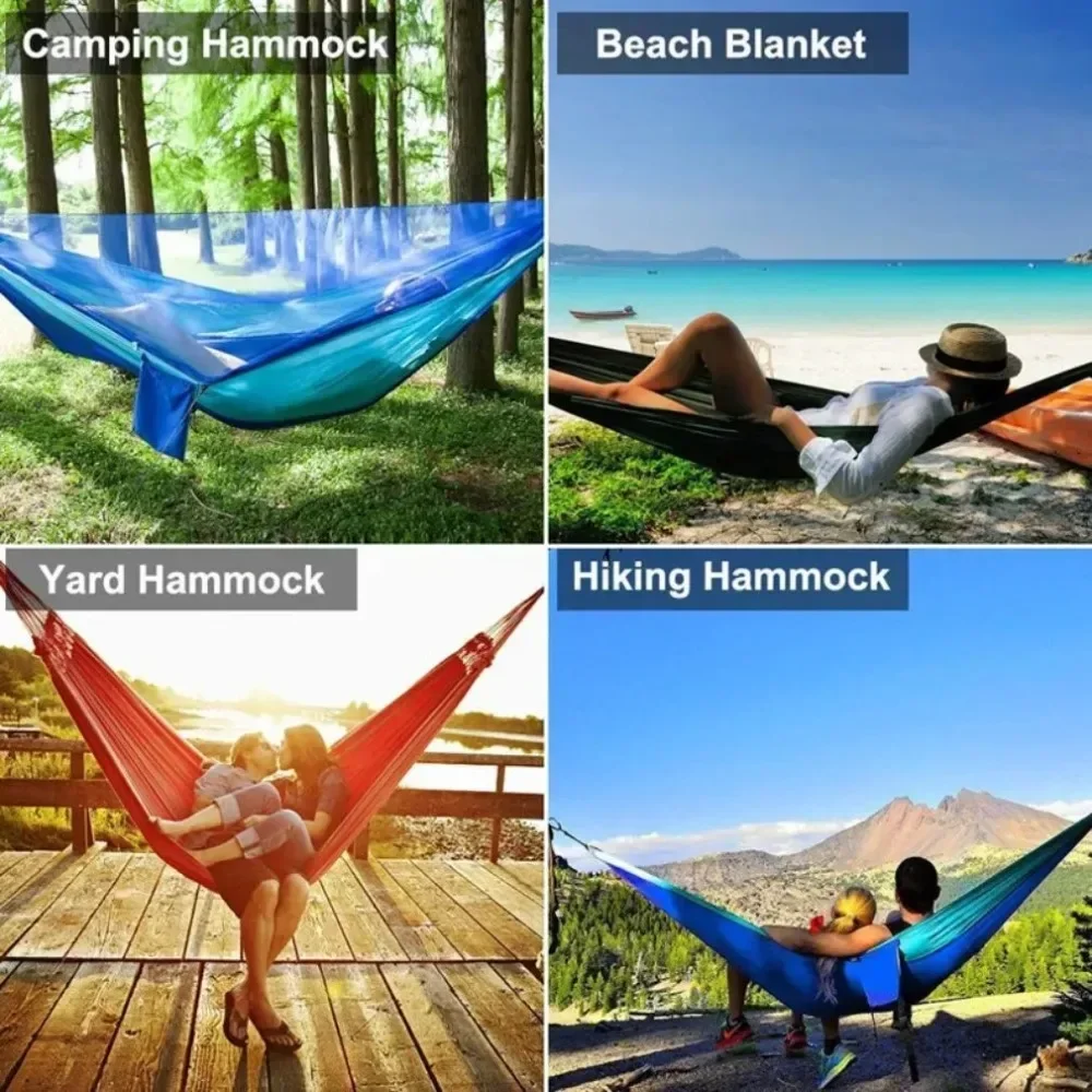 Outdoor Camping Hangmat 2 Persoons Klamboe Camping Hangmatten Buiten Meubelen Bed Draagbare Comfortabele Slaaptent Hangmat