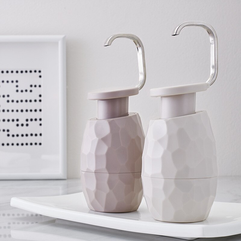 2 Pcs 400Ml One-Hand Soap Dispenser Facial Cleanser Shower Gel Bottle for Home Hotel Bathroom,