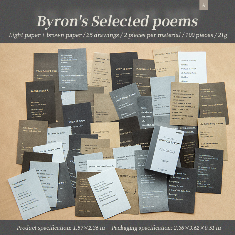 Yoofun-Mini libro de poemas , 100 hojas, Vintage, bonitos blocs de notas, álbum de recortes, Collage, diario basura, papeles de Material de decoración